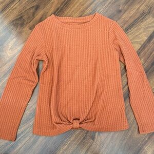 Cat & Jack Women's Orange Textured Long Sleeve Top